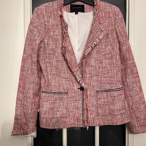 Banana Republic Red and White Tweed Blazer